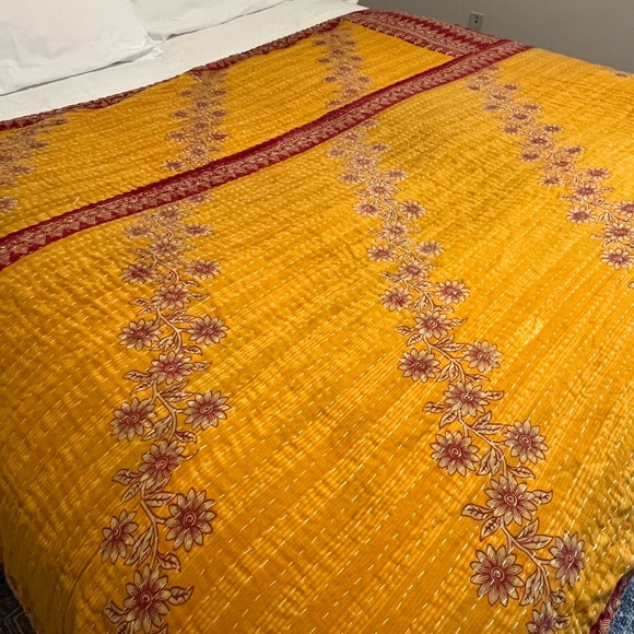 Hand Crafted Other - KANTHA QUILT HANDCRAFTED LIGHTWEIGHT REVERSIBLE BLANKET THROW BEDDING INDIA